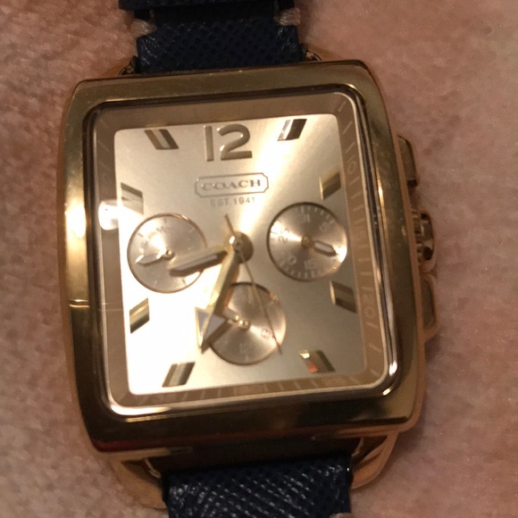 Blue and gold Coach watch. - Picture 3 of 5